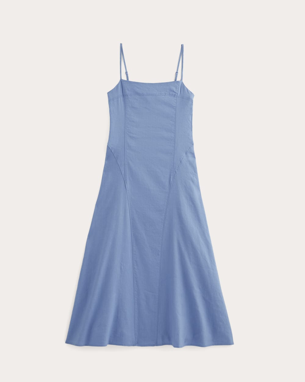 The Seamed Dress in Stretch Linen | Bluebell