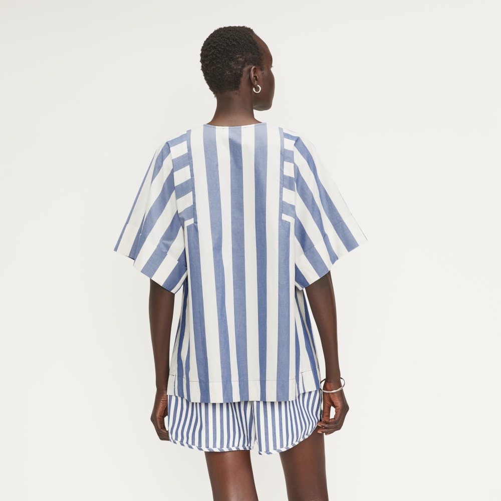The Poplin Tunic | Mazarine Blue / Bone