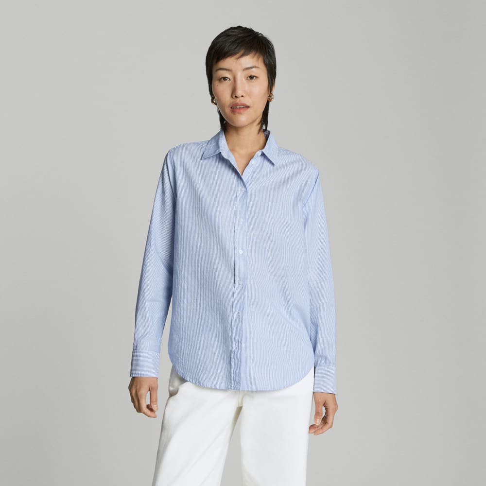 The Must-Have Shirt in Silky Cotton | Lapis Blue / White