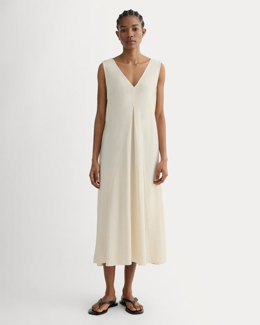 The V-Neck Dress in SoftLuxe | Sandshell