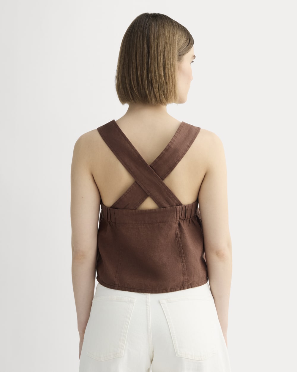 The Crossback Tank in Linen | Cedarwood