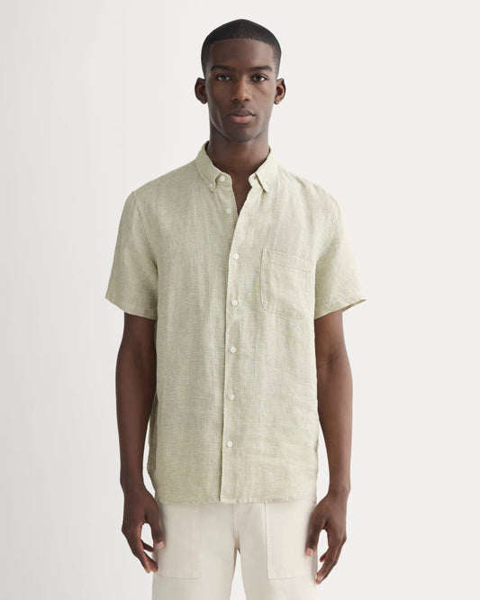 The Classic Short-Sleeve Shirt in Linen | Elm Gingham