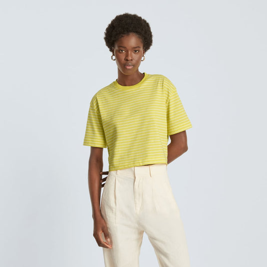 The Organic Cotton Cropped Tee | Acacia / Tan