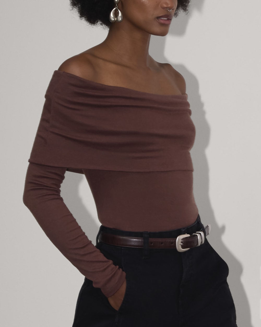 The Off-the-Shoulder Top in Butterluxe | Dark Mahogany
