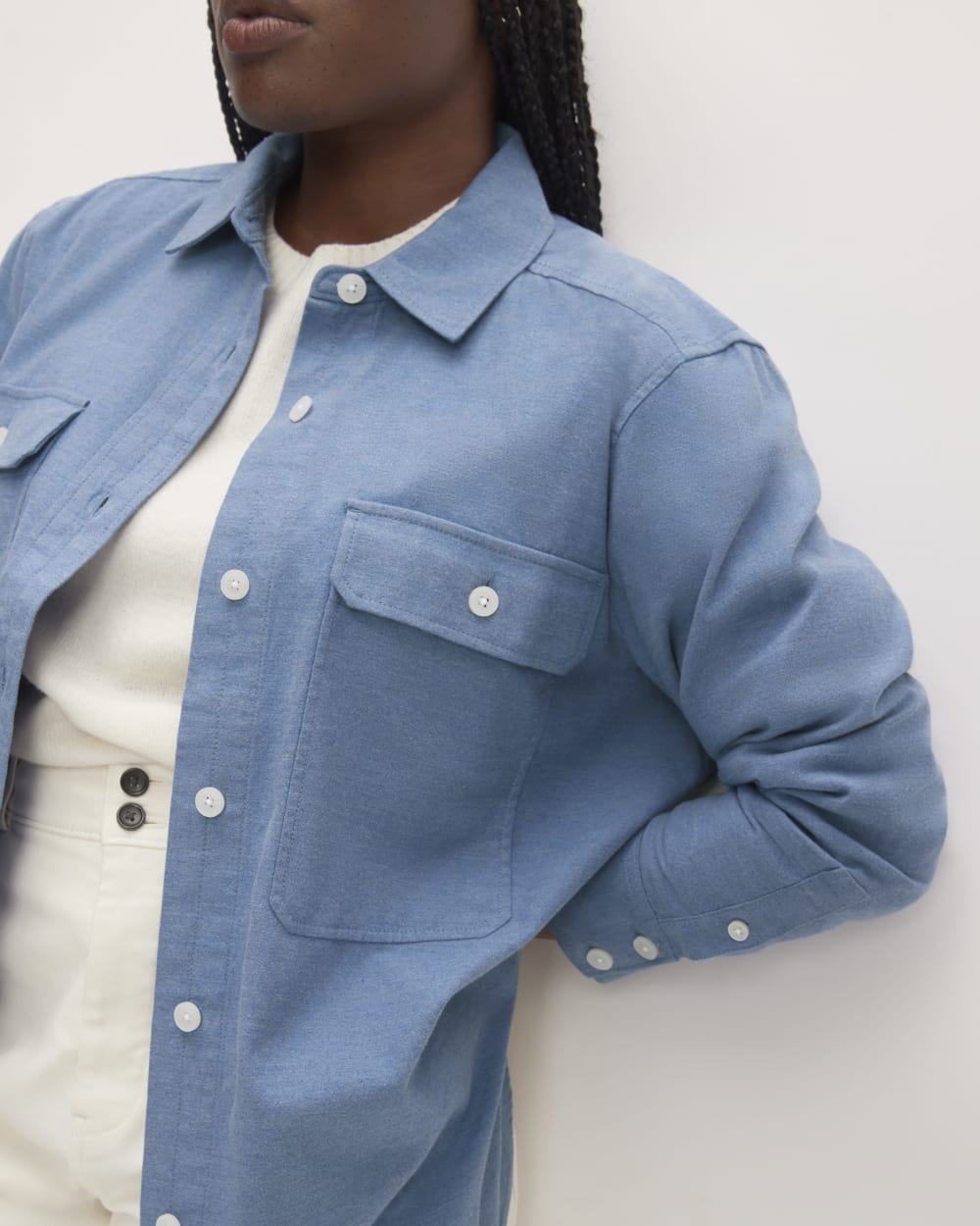 The Classic Cotton Flannel Shirt | Heathered Heritage Blue