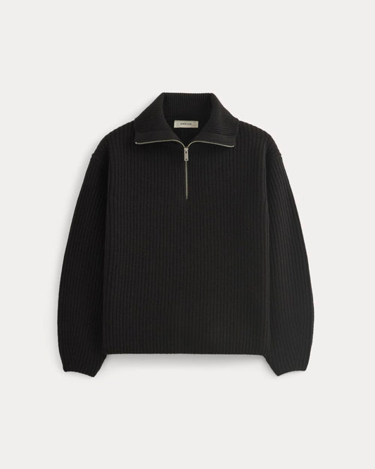 The Half-Zip Sweater in Luxe Merino | Black