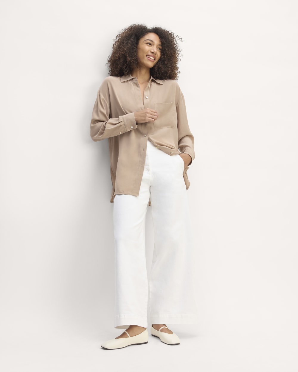 The Boyfriend Shirt in Washable Silk | Chanterelle