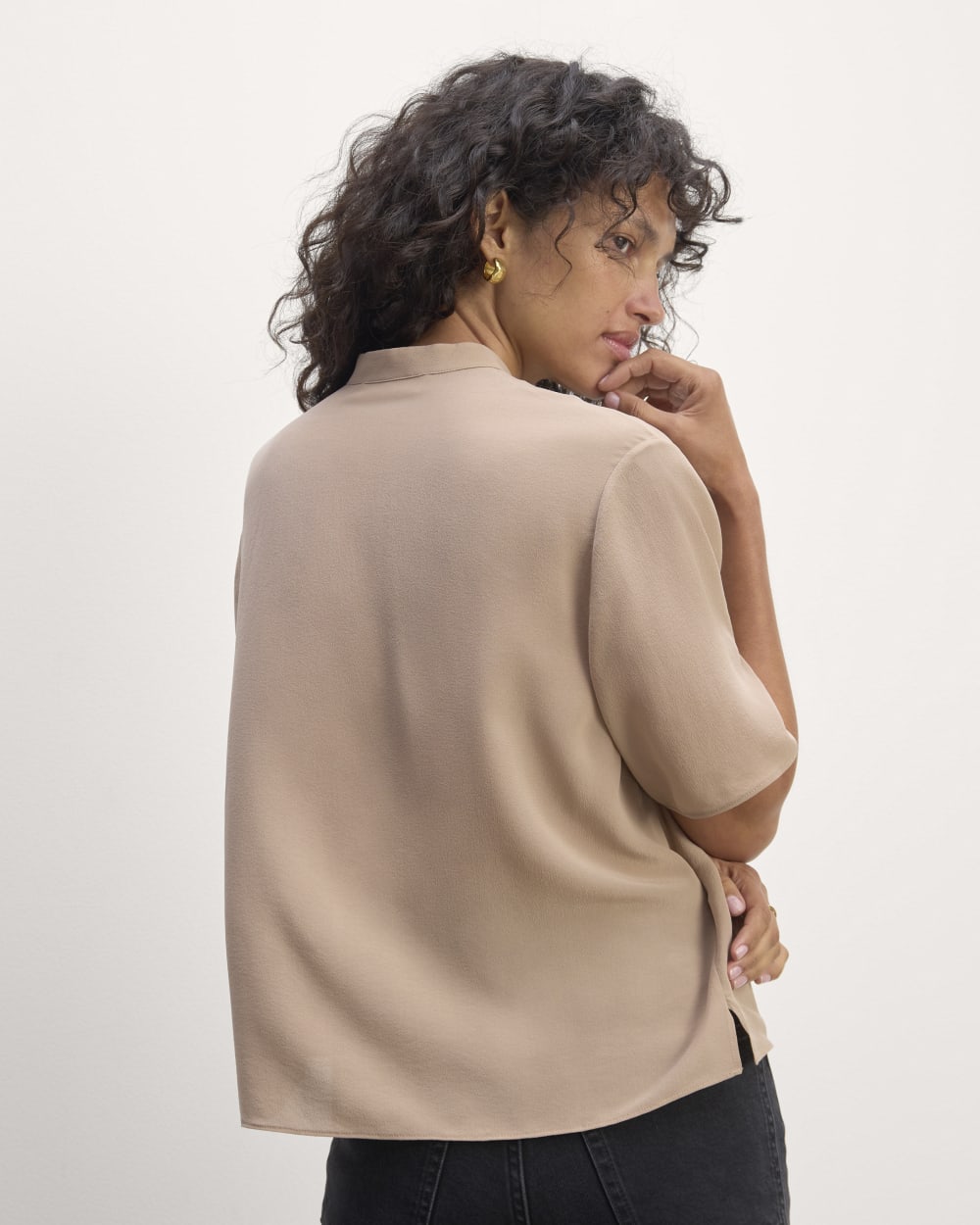 The Popover Top in Washable Silk | Chanterelle