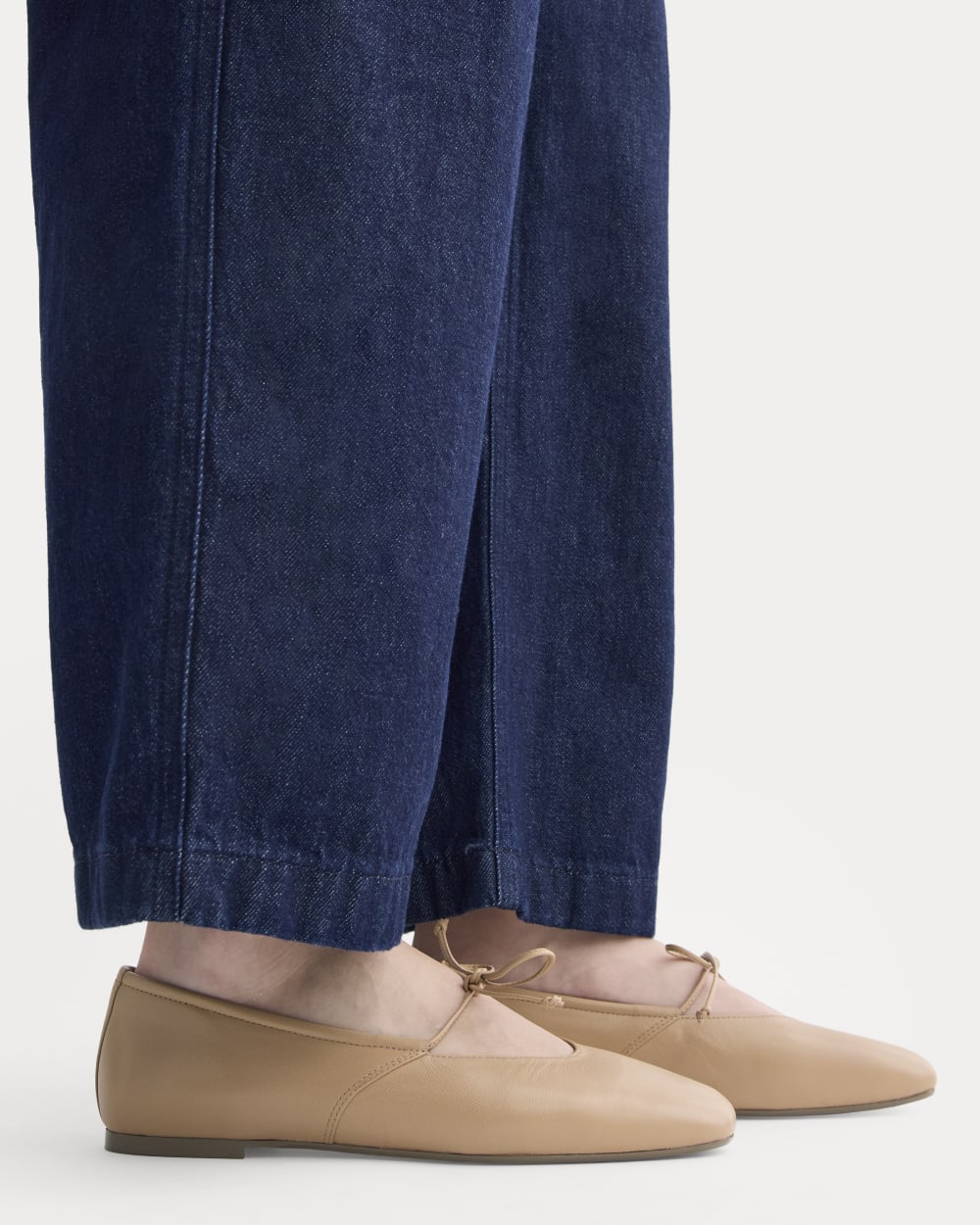 Leather Keyhole Flat | Blush Tan