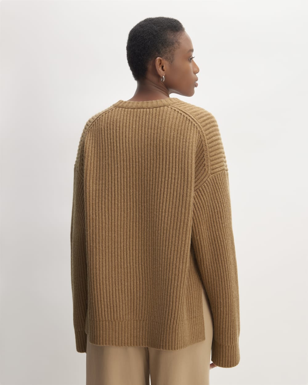 The Oversized Crew in Luxe Merino | Deep Camel