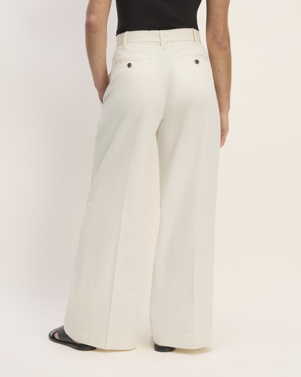 The Pleated Wide-Leg Chino | Bone