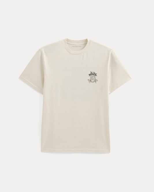 Everlane x Peace and Quiet Crest Graphic Tee | Bone