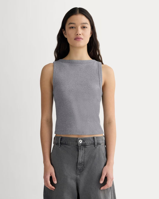The Selfie Boatneck Tank | Mid Heather Grey