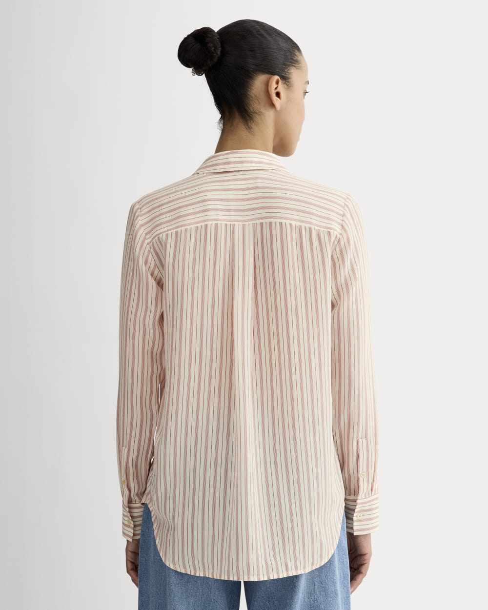 The Must-Have Shirt in Washable Silk | Bone / Dusky Rose