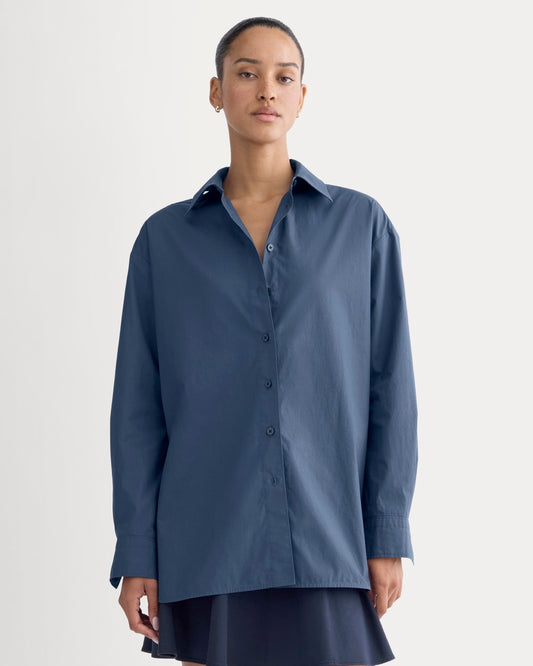 The Boyfriend Shirt in Ultrasoft Cotton | Deep Lazuli Blue