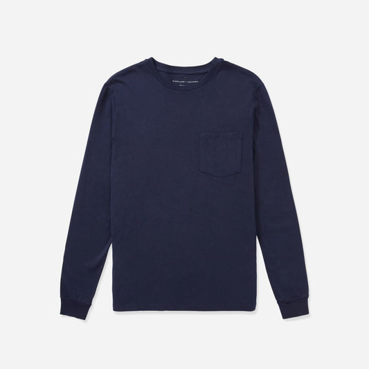 The Organic Cotton Long-Sleeve Pocket Tee | Deep Navy