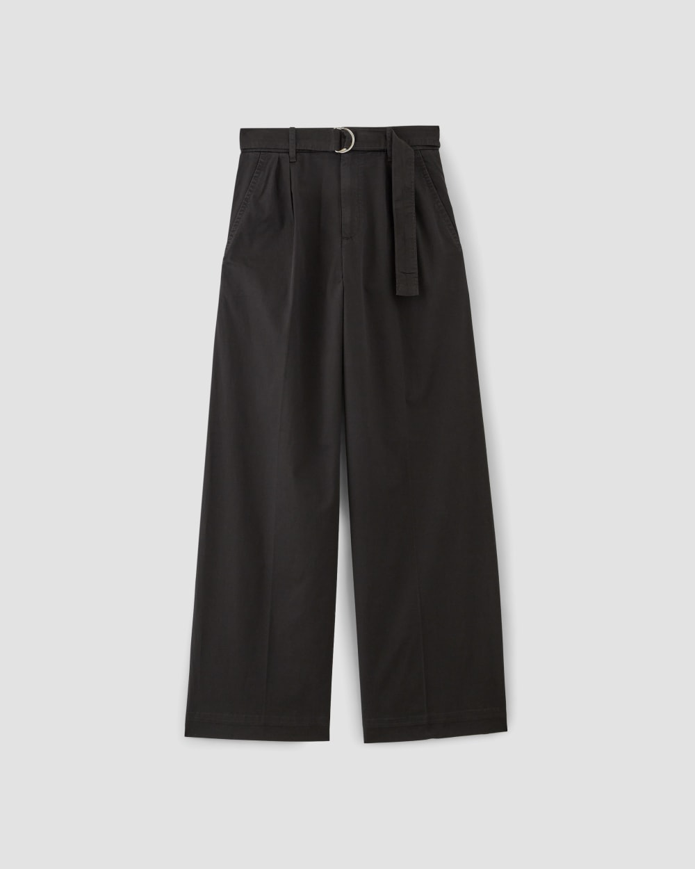 The Pleated Wide-Leg Chino | Black
