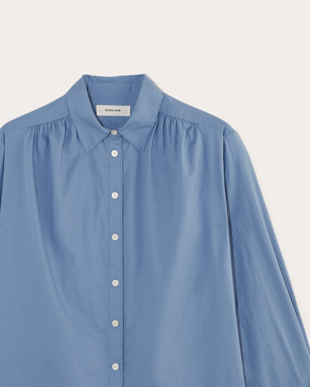 The Gathered Shirt in Silky Cotton | Bluebell
