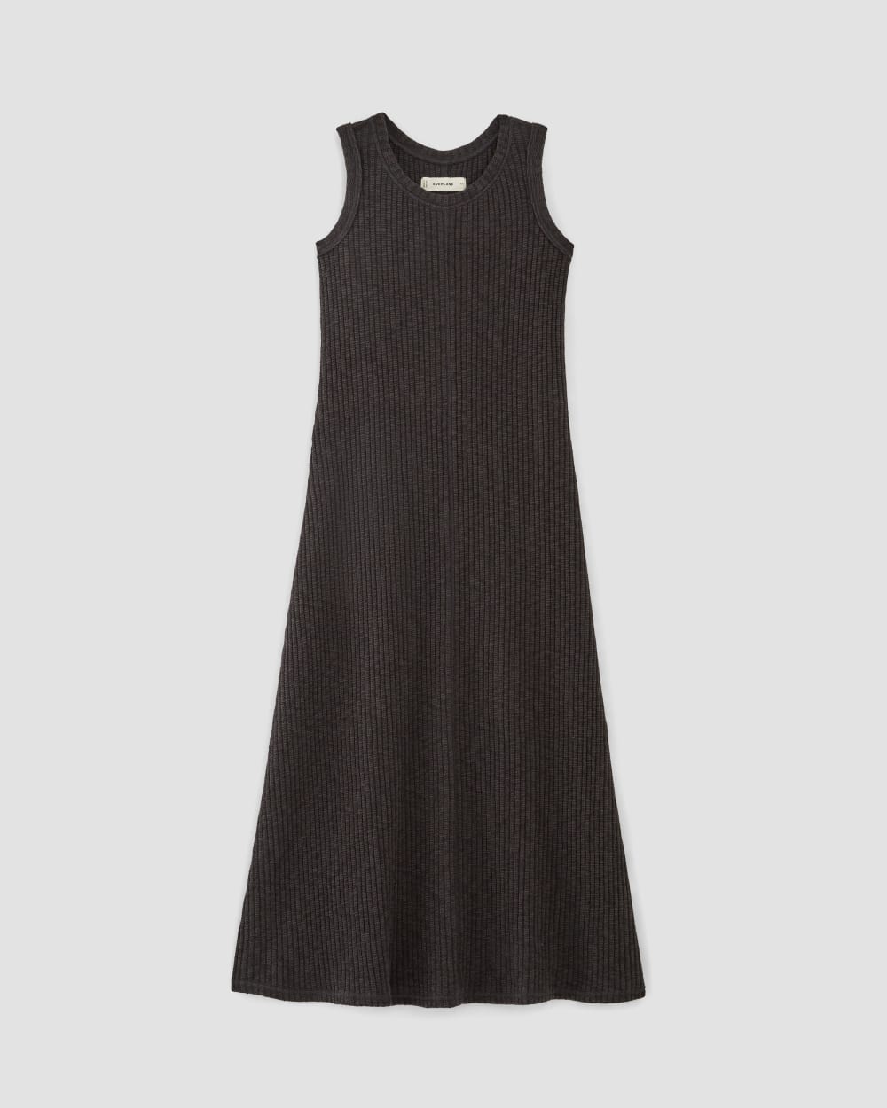 The Rib-Knit A-Line Tank Dress | Black