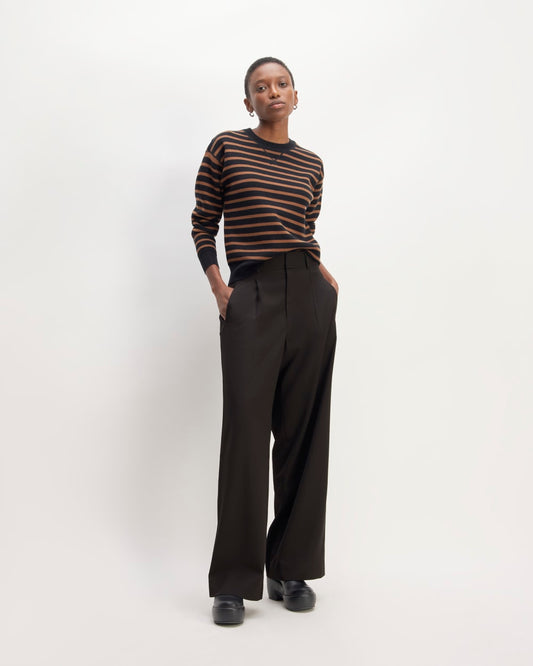 The Italian Wool Way-High® Drape Pant | Black