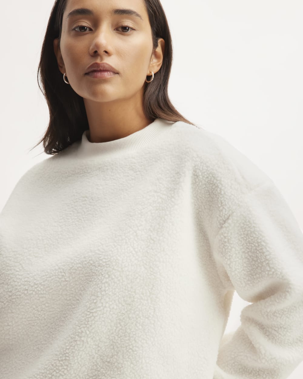 The ReNew Fleece Oversized Crew | Bone