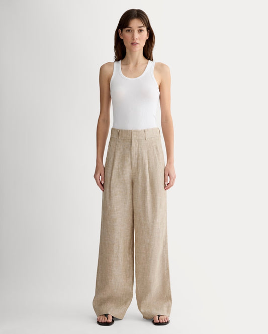 The Linen Way-High® Drape Pant  | Cornstalk Chambray