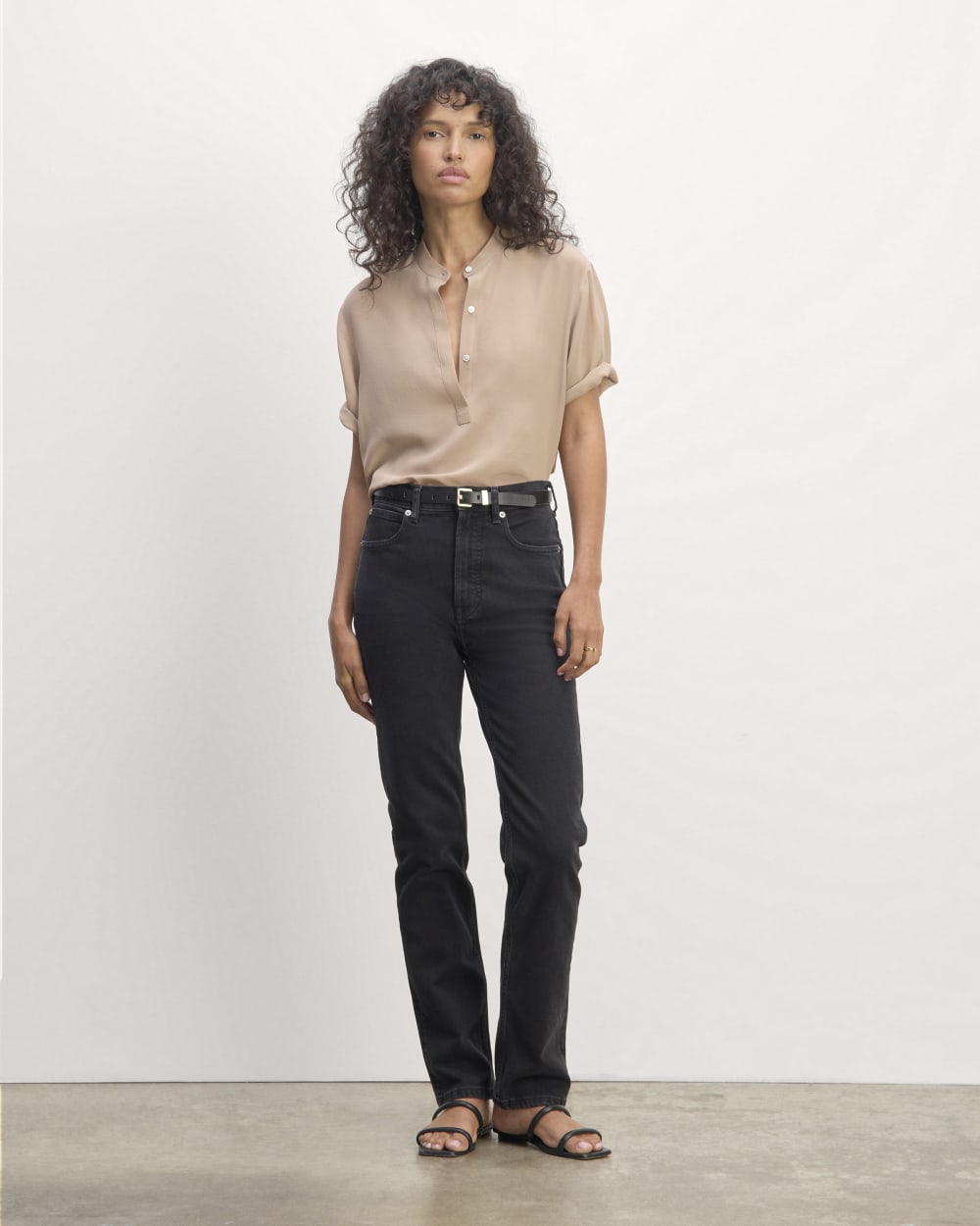 The Popover Top in Washable Silk | Chanterelle
