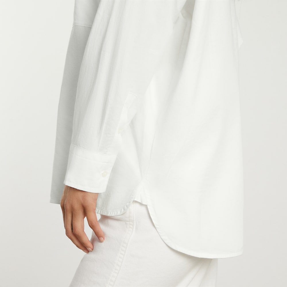 The Oversized Silky Cotton Shirt | White