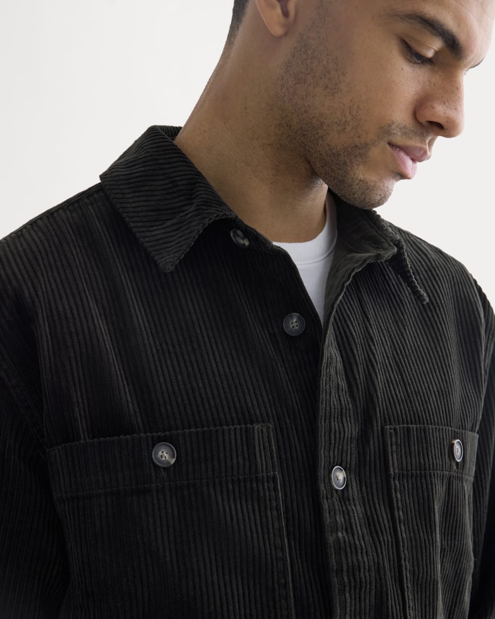 Wide Wale Corduroy Shirt | Black