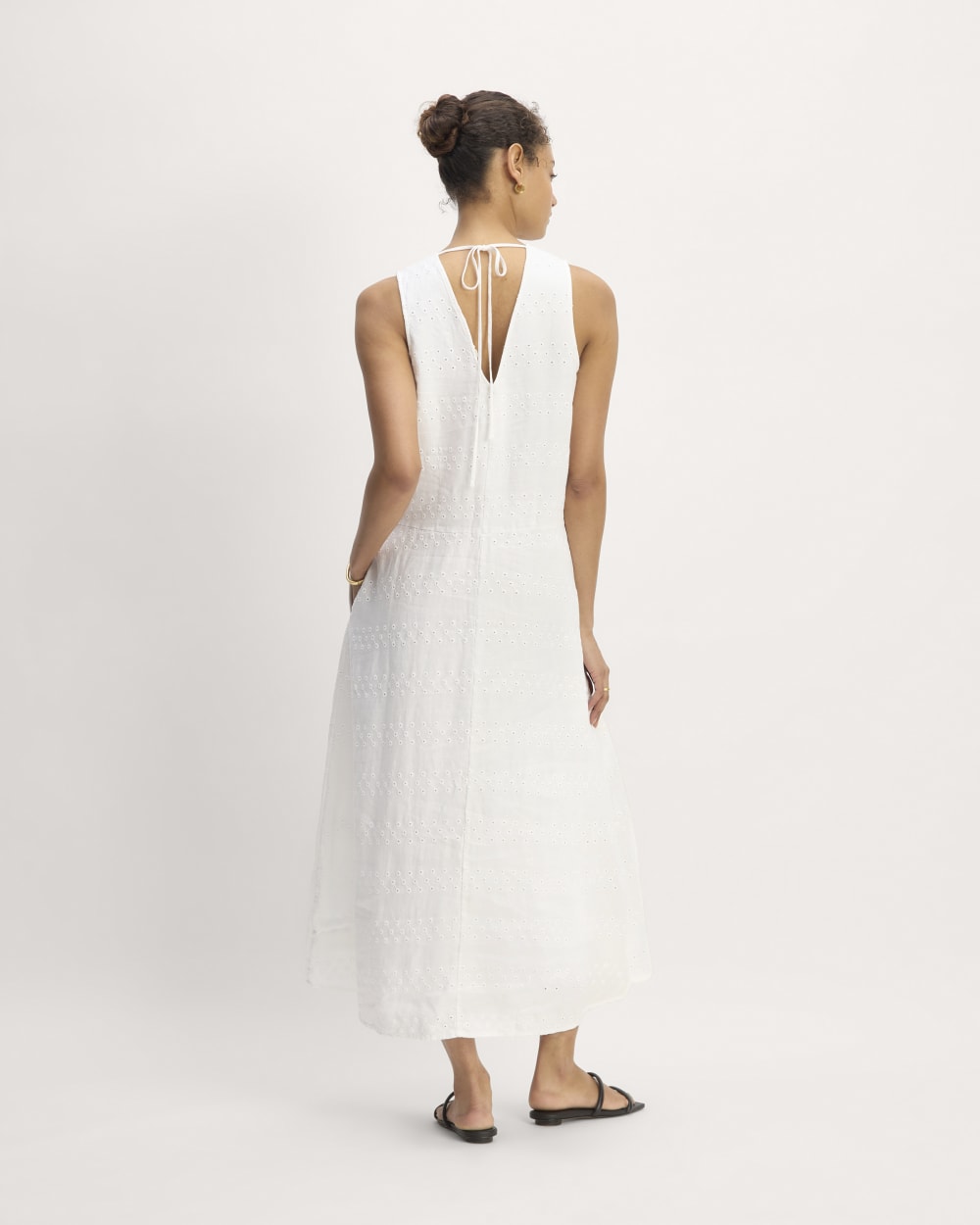 The Linen Eyelet Maxi Dress | White Eyelet
