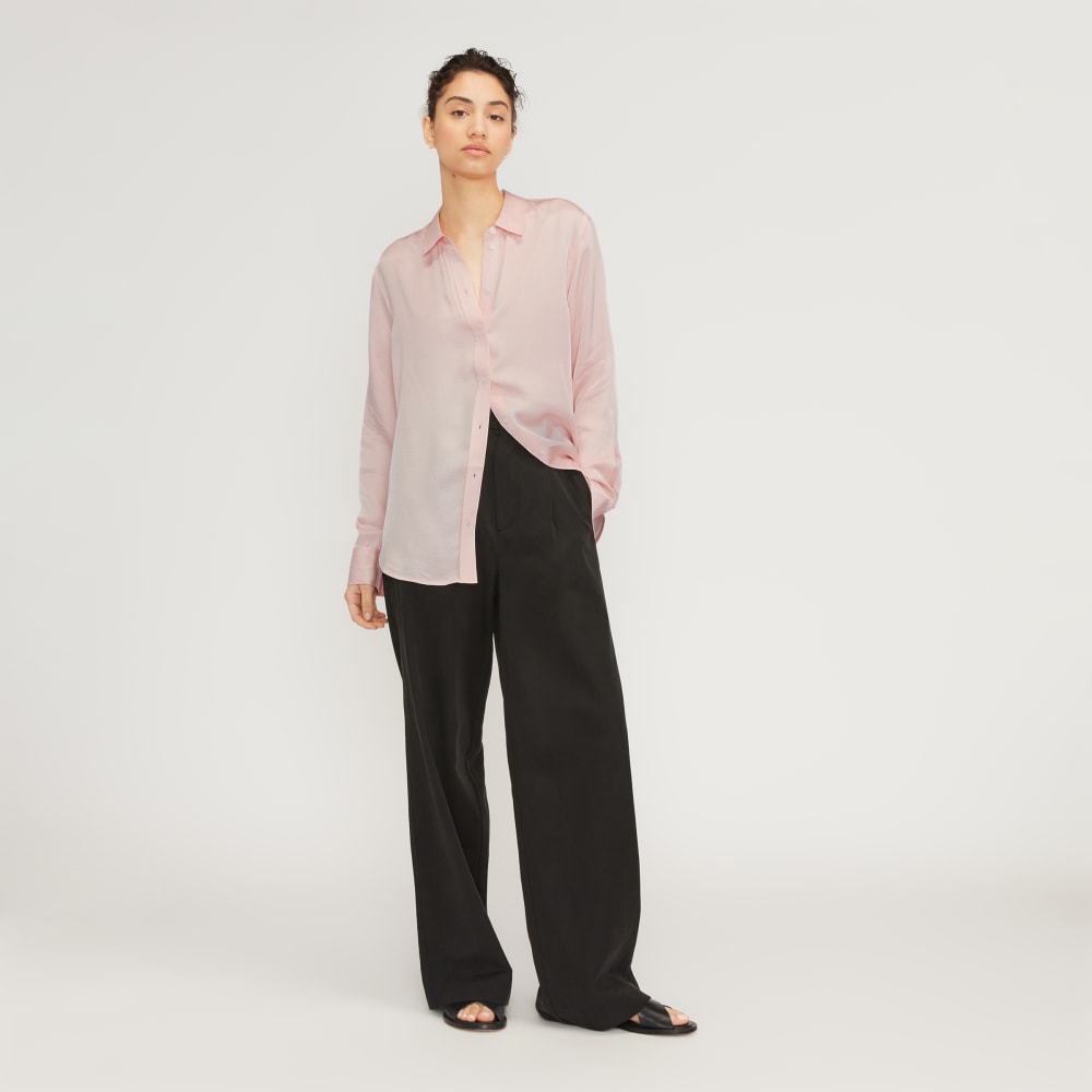The Satin Relaxed Shirt | Petal Pink