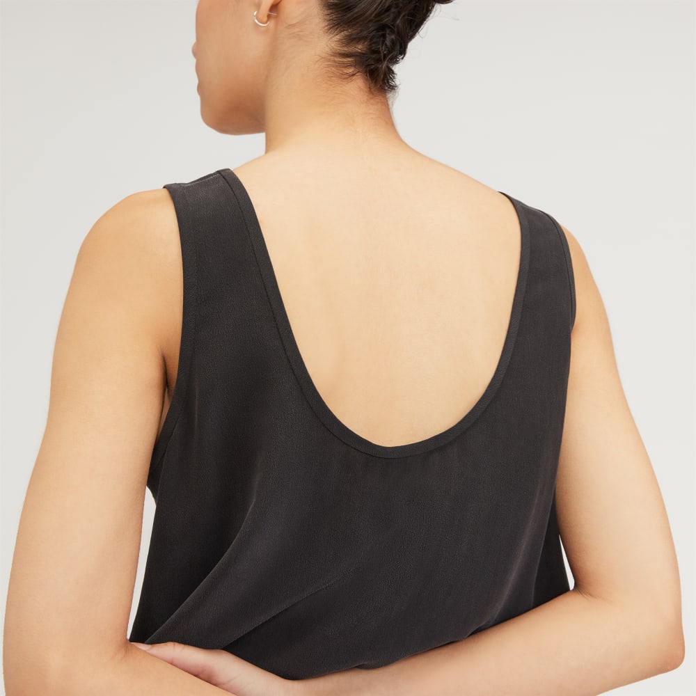 The Scoop Tank in Washable Silk | Black