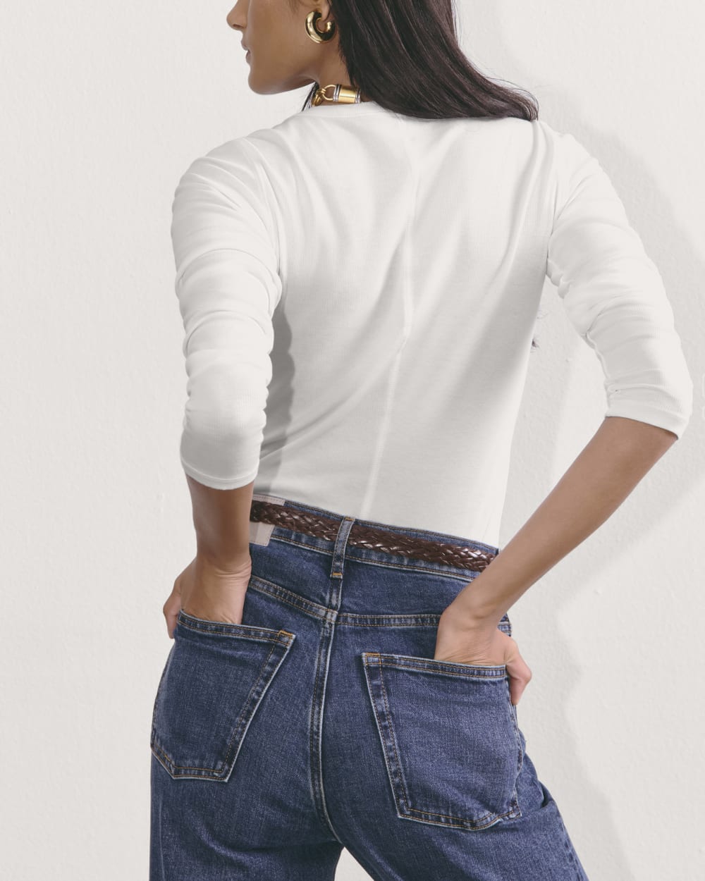 The Luxe Rib Henley | White