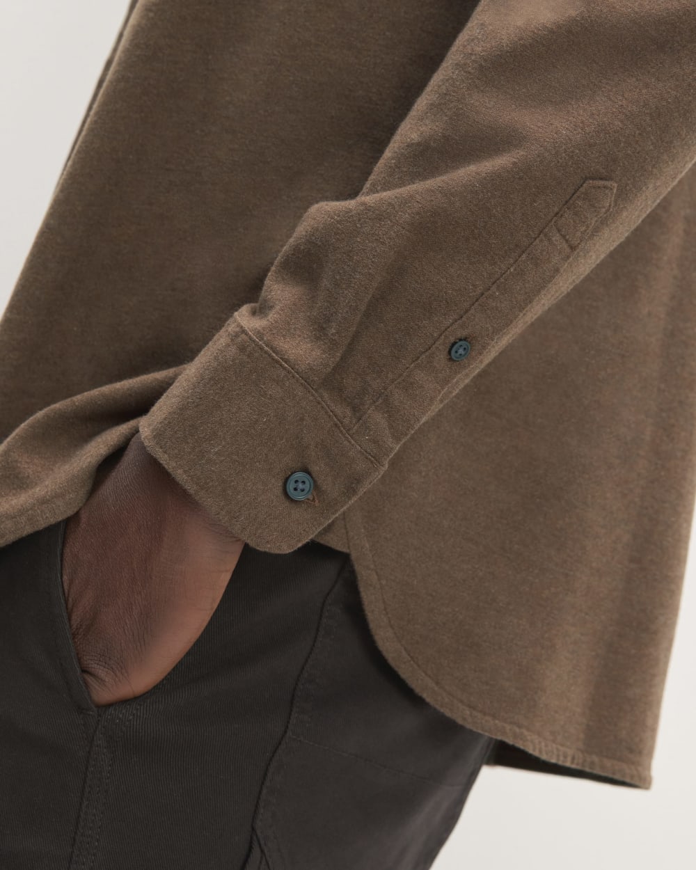 The Brushed Flannel Shirt | Heathered Cocoa Brown