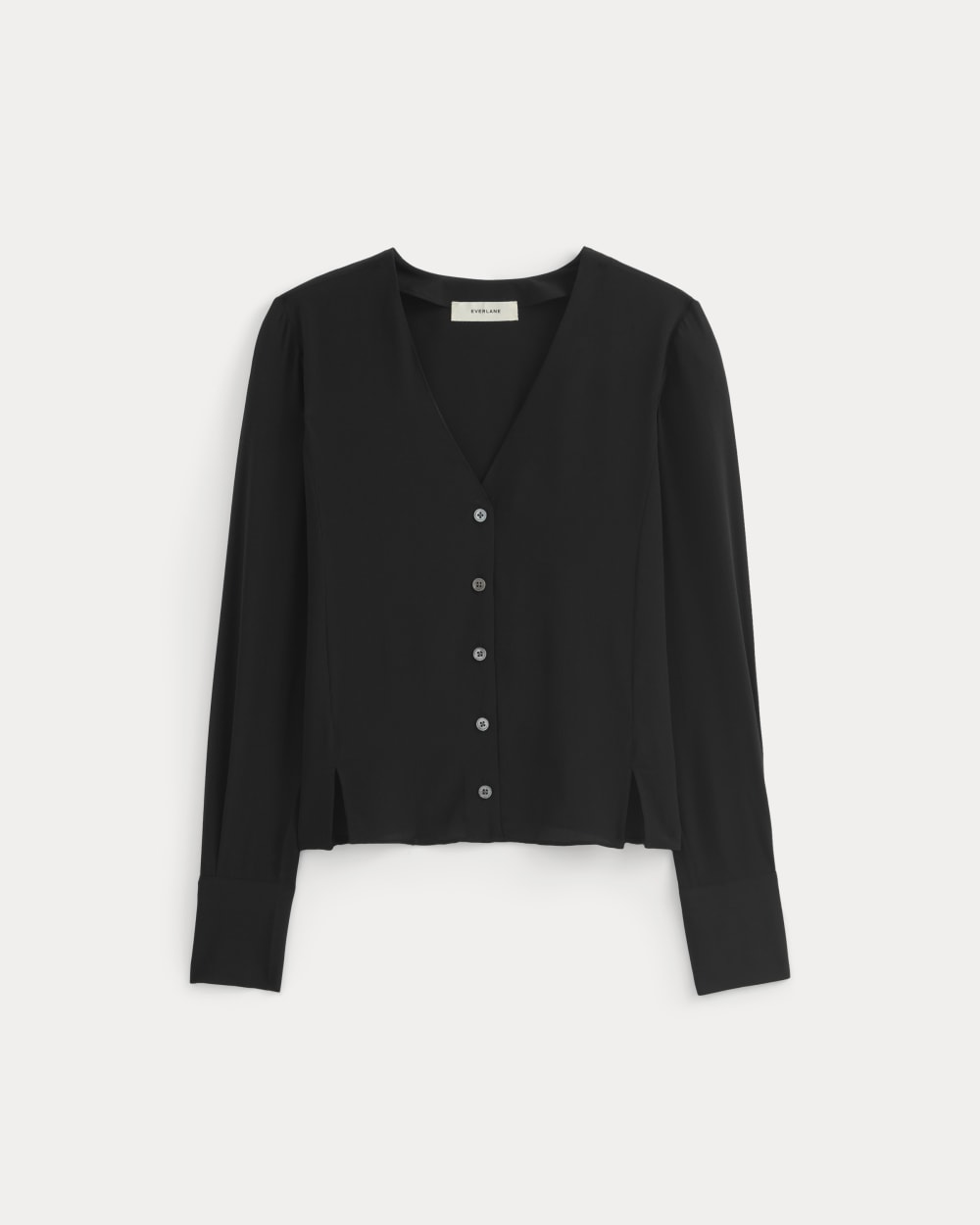 The V-Neck Blouse in Washable Silk | Black
