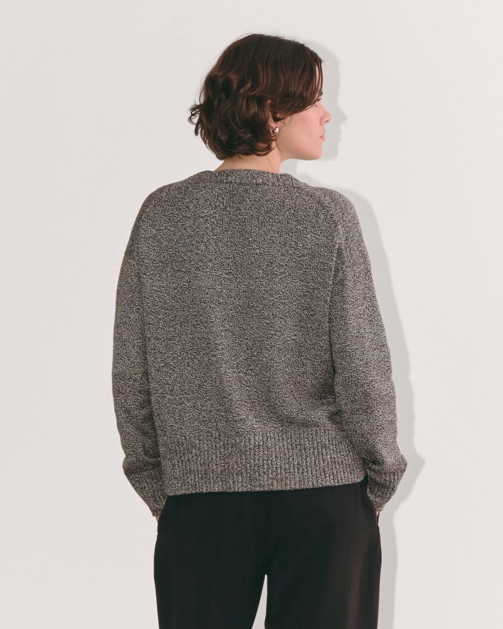 The Boxy Sweater in Everyday Cotton | Canvas / Black Twist