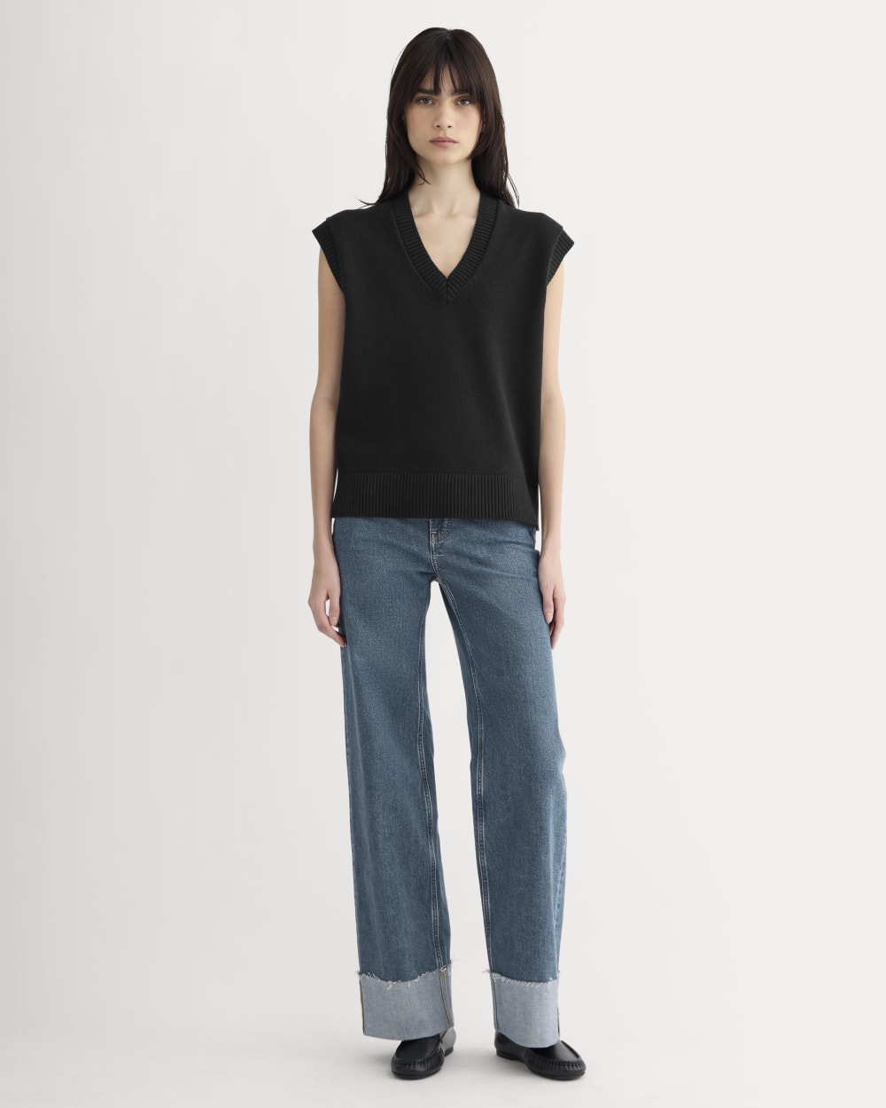 The Boxy Vest in Everyday Cotton | Black