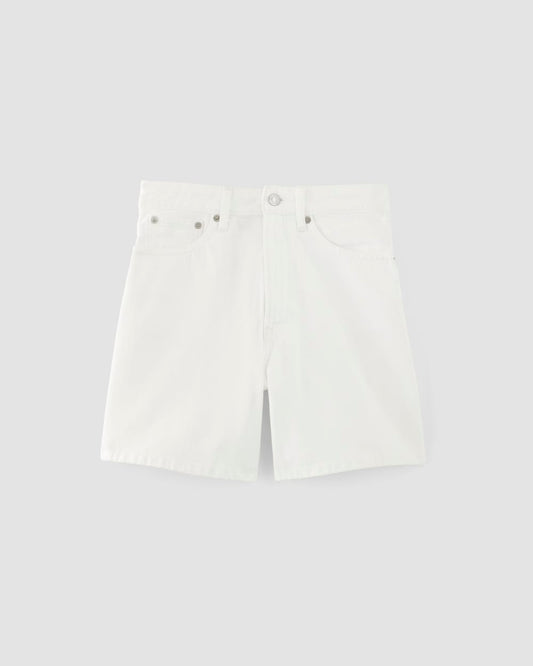 The A-Line Denim Short | Bright White