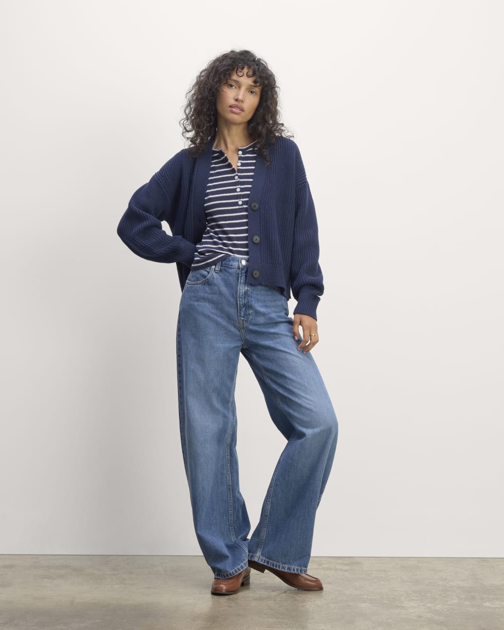 The Boxy Cardigan in Everyday Cotton | Navy