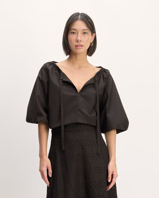 The Supima® Puff-Sleeve Top | Black