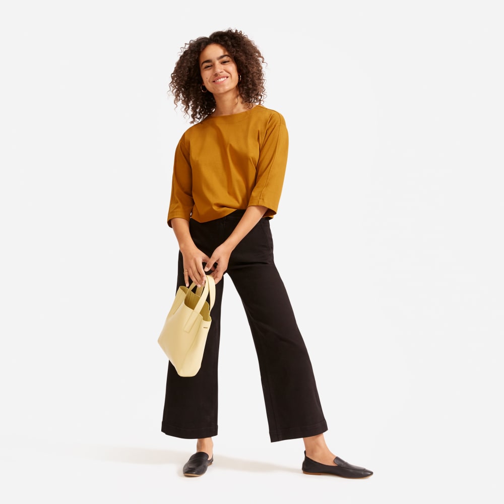 The Wide-Leg Crop Pant | Black | Regular