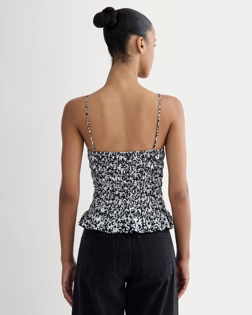 The Smocked Tank | Bone / Black Floral