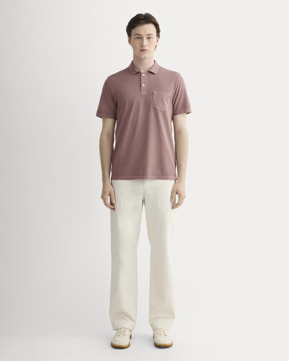 The Essential Organic Garment-Dyed Polo | Brown Garment Dye