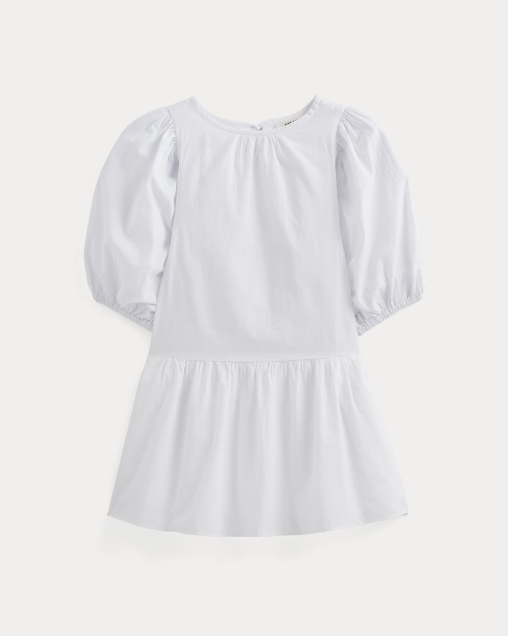 The Gauze Puff-Sleeve Mini Dress | White