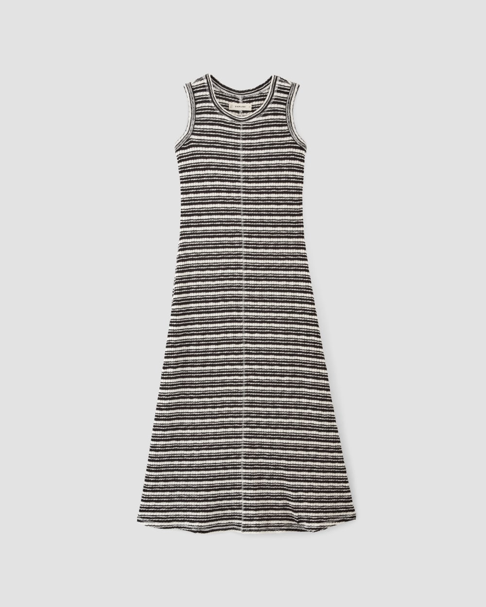 The Rib-Knit A-Line Tank Dress | Bone / Black