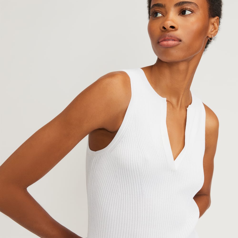 The Ribbed Cutaway Tank | White
