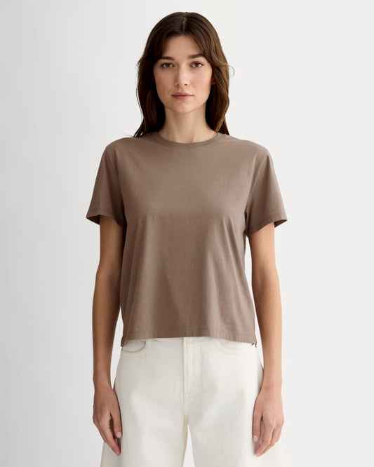 The Box-Cut Tee in Essential Cotton | Clay | No Pocket