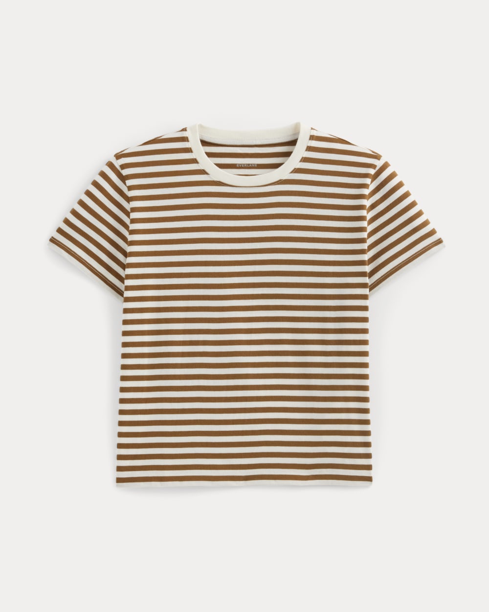 The Box-Cut Tee in Essential Cotton | Bone/Toffee | No Pocket