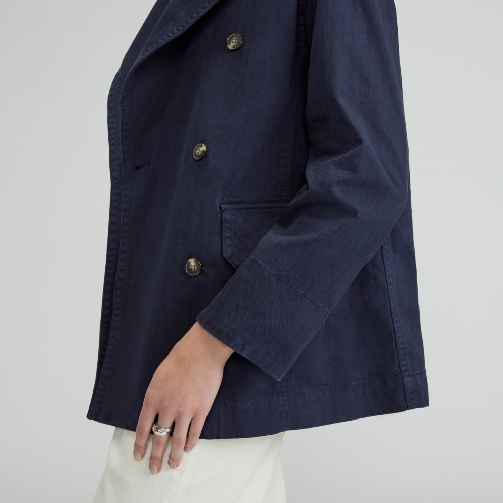 The Organic Cotton Herringbone Jacket | Navy