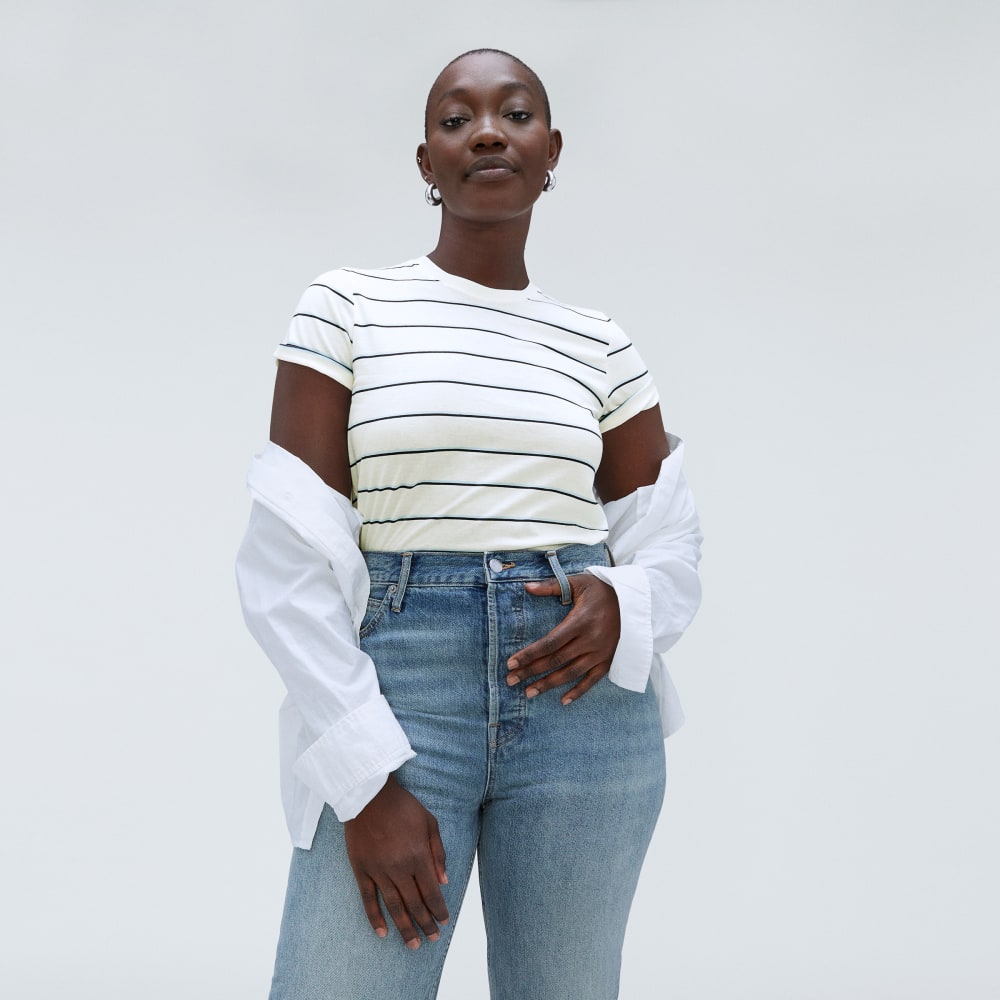 The Organic Cotton Crew Tee |  Navy / White